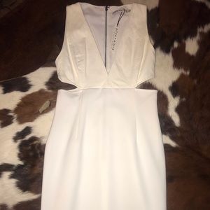White leather cut out Alice + Olivia dress